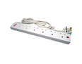 2m Surge Protected UK Power Extension - 6 Ports