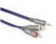 3.5mm Stereo Plug to 2 RCA Phono Plugs Lead 1m Techlink 690021