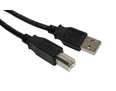 1.8m USB 2.0 Type A (M) to Type B (M) Data Cable - Black