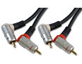 1.5m 90 Degree Angled Stereo Audio Phono Cable 2x phono Pure OFC