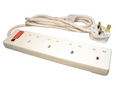 2m Surge Protected UK Power Extension - 4 Ports
