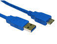 75cm Short USB 3.0 A to Micro B Cable Blue