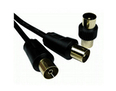 1m TV Extension Cable with Male Coupler - Black