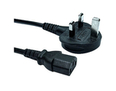 1.8Mtr UK Plug IEC C13 Black Power Cable