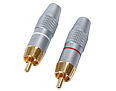 High Quality Phono Plugs Metal Body Gold Plated 2 Pack