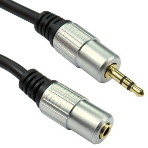 3.5mm Male to Female Stereo Extension Cable, Gold Connectors