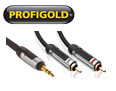 Profigold PROA3402 3.5mm jack to 2 x RCA Phono Audio Cable 2m