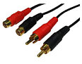 3m Audio Extension Cable - 2 x Phono Male to 2 x Phono Female Premium