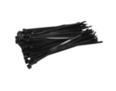 200mm x 4.8mm Black Releasable Cable Ties - 100 Pack