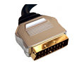 1m Gold Plated Scart Lead