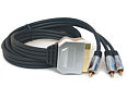 3x Phono to Scart Cable 1.5m - Stereo Audio & Video