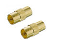 Philips TV Aerial Joiner Coupler 2 Pack Gold Plated
