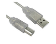 3m USB 2.0 Type A (M) to Type B (M) Data Cable - Clear