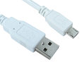 5m White Micro USB Cable - A to Micro B